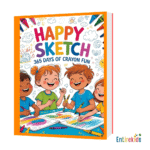 Happy Sketch 365 Days Crayon Drawing Book Cover for Kids